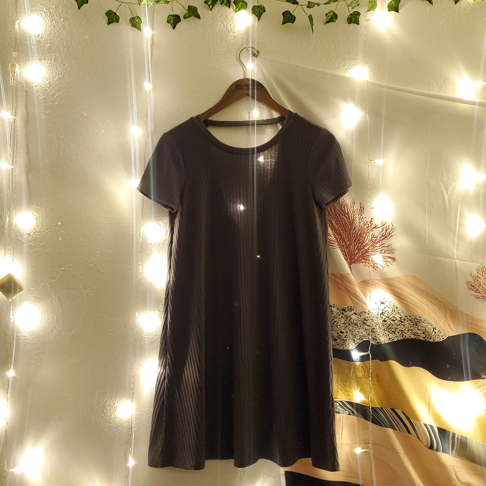 Ribbed T-Shirt Swing Dress